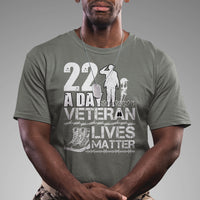 Veteran PTSD T Shirt 22 Every Day Veteran Lives Matter Suicide Awareness - Wonder Print Shop