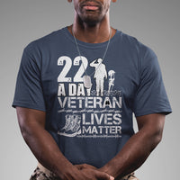 Veteran PTSD T Shirt 22 Every Day Veteran Lives Matter Suicide Awareness - Wonder Print Shop