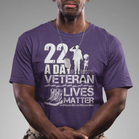 Veteran PTSD T Shirt 22 Every Day Veteran Lives Matter Suicide Awareness - Wonder Print Shop