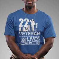 Veteran PTSD T Shirt 22 Every Day Veteran Lives Matter Suicide Awareness - Wonder Print Shop