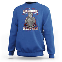 Veteran PTSD Sweatshirt All Warriors Leave War But War Never Leaves Them Skeleton Soldier - Wonder Print Shop