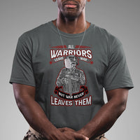 Veteran PTSD T Shirt All Warriors Leave War But War Never Leaves Them Skeleton Soldier - Wonder Print Shop