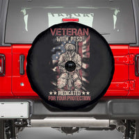 Veteran PTSD Spare Tire Cover Medicated For Your Protection American Flag Skeleton Soldier