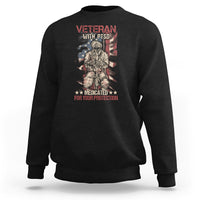 Veteran PTSD Sweatshirt Medicated For Your Protection American Flag Skeleton Soldier - Wonder Print Shop