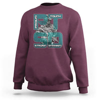 Veteran PTSD Sweatshirt Proud Tough Strong Determined Teal Ribbon - Wonder Print Shop