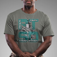 Veteran PTSD T Shirt Proud Tough Strong Determined Teal Ribbon - Wonder Print Shop