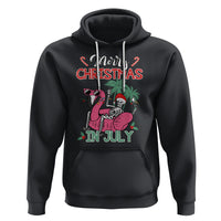 Skeleton Santa Hoodie Merry Christmas in July Summer Xmas Flamingo Float - Wonder Print Shop