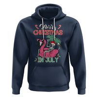 Skeleton Santa Hoodie Merry Christmas in July Summer Xmas Flamingo Float - Wonder Print Shop