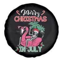 Skeleton Santa Spare Tire Cover Merry Christmas in July Summer Xmas Flamingo Float