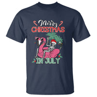 Skeleton Santa T Shirt Merry Christmas in July Summer Xmas Flamingo Float - Wonder Print Shop