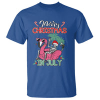 Skeleton Santa T Shirt Merry Christmas in July Summer Xmas Flamingo Float - Wonder Print Shop