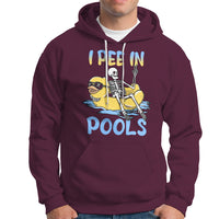 Swimming Skeleton Hoodie I Pee In Pools Funny Pool Lovers Sarcastic Sayings Summer - Wonder Print Shop