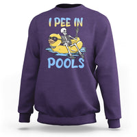Swimming Skeleton Sweatshirt I Pee In Pools Funny Pool Lovers Sarcastic Sayings Summer - Wonder Print Shop