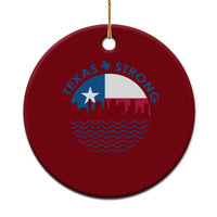 Strong Texas Ceramic Ornament Retro Flag Resilient Texans Pride - Wonder Print Shop