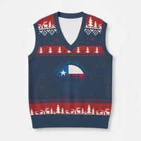 Strong Texas V-Neck Knit Sweater Vest Retro Flag Resilient Texans Pride - Wonder Print Shop