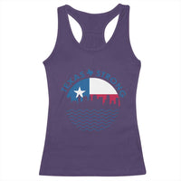Strong Texas Racerback Tank Top Retro Flag Resilient Texans Pride - Wonder Print Shop