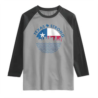 Strong Texas Raglan Shirt Retro Flag Resilient Texans Pride - Wonder Print Shop