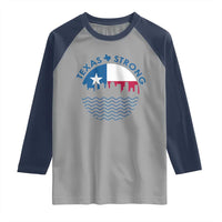 Strong Texas Raglan Shirt Retro Flag Resilient Texans Pride - Wonder Print Shop