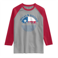 Strong Texas Raglan Shirt Retro Flag Resilient Texans Pride - Wonder Print Shop