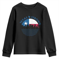 Strong Texas Youth Sweatshirt Retro Flag Resilient Texans Pride - Wonder Print Shop