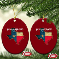 Strong Texas Ceramic Ornament Retro Lone Star State Pride Distressed Flag - Wonder Print Shop