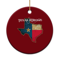 Strong Texas Ceramic Ornament Retro Lone Star State Pride Distressed Flag - Wonder Print Shop