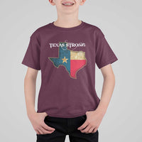 Strong Texas T Shirt For Kid Retro Lone Star State Pride Distressed Flag - Wonder Print Shop