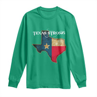 Strong Texas Long Sleeve Shirt Retro Lone Star State Pride Distressed Flag - Wonder Print Shop