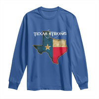 Strong Texas Long Sleeve Shirt Retro Lone Star State Pride Distressed Flag - Wonder Print Shop