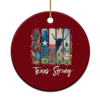 Retro Strong Texas Ceramic Ornament Bluebonnets Longhorn Cowboy Western Pride - Wonder Print Shop