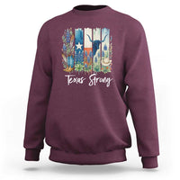 Retro Strong Texas Sweatshirt Bluebonnets Longhorn Cowboy Western Pride - Wonder Print Shop