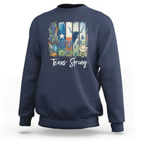 Retro Strong Texas Sweatshirt Bluebonnets Longhorn Cowboy Western Pride - Wonder Print Shop