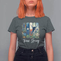 Retro Strong Texas T Shirt For Women Bluebonnets Longhorn Cowboy Western Pride - Wonder Print Shop