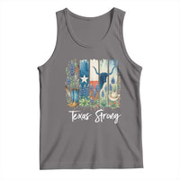 Retro Strong Texas Tank Top Bluebonnets Longhorn Cowboy Western Pride - Wonder Print Shop