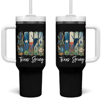 Retro Strong Texas Tumbler With Handle Bluebonnets Longhorn Cowboy Western Pride - Wonder Print Shop