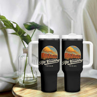 Hill Country Strong Tumbler With Handle Texas Support Retro Enchanted Rock - Wonder Print Shop