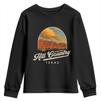 Hill Country Strong Youth Sweatshirt Texas Support Retro Enchanted Rock - Wonder Print Shop