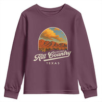 Hill Country Strong Youth Sweatshirt Texas Support Retro Enchanted Rock - Wonder Print Shop
