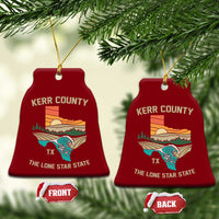 Kerr County Texas Ceramic Ornament Retro Hill Country Nature Scene Outdoors - Wonder Print Shop