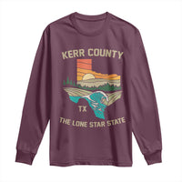 Kerr County Texas Long Sleeve Shirt Retro Hill Country Nature Scene Outdoors - Wonder Print Shop