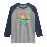 Kerr County Texas Raglan Shirt Retro Hill Country Nature Scene Outdoors - Wonder Print Shop