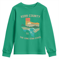 Kerr County Texas Youth Sweatshirt Retro Hill Country Nature Scene Outdoors - Wonder Print Shop