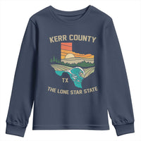 Kerr County Texas Youth Sweatshirt Retro Hill Country Nature Scene Outdoors - Wonder Print Shop