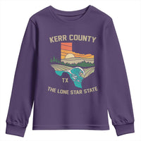Kerr County Texas Youth Sweatshirt Retro Hill Country Nature Scene Outdoors - Wonder Print Shop