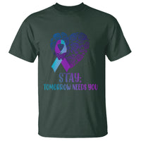 Suicide Prevention Awareness T Shirt Stay Mental Health Suicide Prevention Support Semicolon - Wonder Print Shop