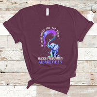 Suicide Prevention Awareness T Shirt No Story Should End Teal Purple Ribbon Suicide Prevention - Wonder Print Shop