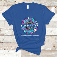 Suicide Prevention Awareness T Shirt You Matter Sunflower Semicolon Suicide Prevention Awareness - Wonder Print Shop