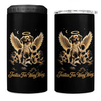 Justice For Wangwang Angel Dog Halo Puppies 4 in 1 Can Cooler Tumbler Heavenly Pet Loss Memorial Graphic