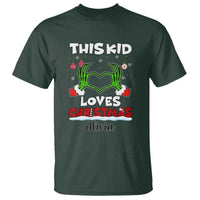 Personalized Funny Christmas Lover T Shirt Custom Kids Name Skeleton Hand Heart - Wonder Print Shop