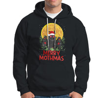 Mothman Christmas Hoodie Funny Merry Mothmas Cryptid Xmas Santa - Wonder Print Shop